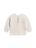 Jones Waffle Knit Henley Raglan Shirt - Ivory