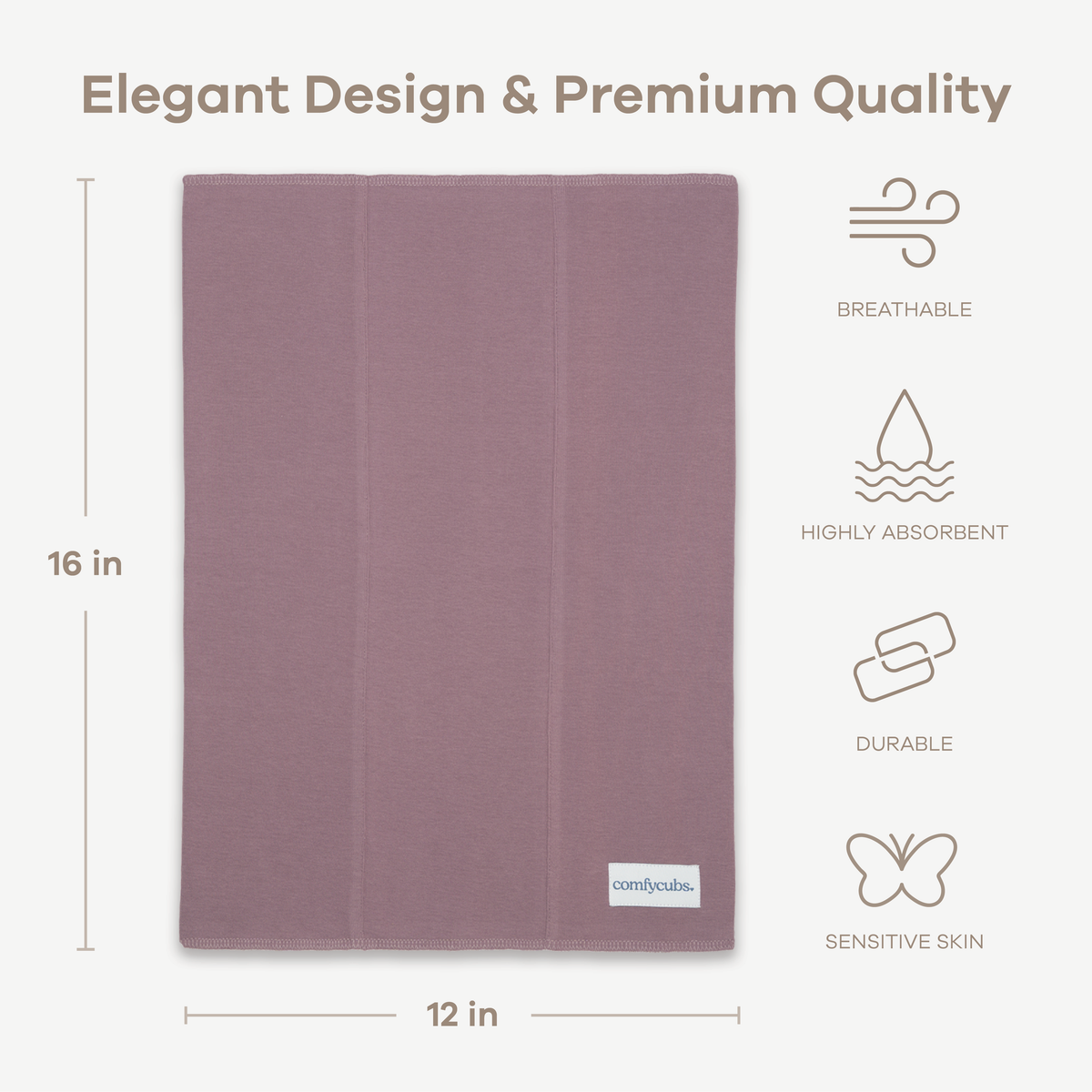 Baby Burp Cloths Set, Large 6-Layer, 100% Cotton Comfy Cubs