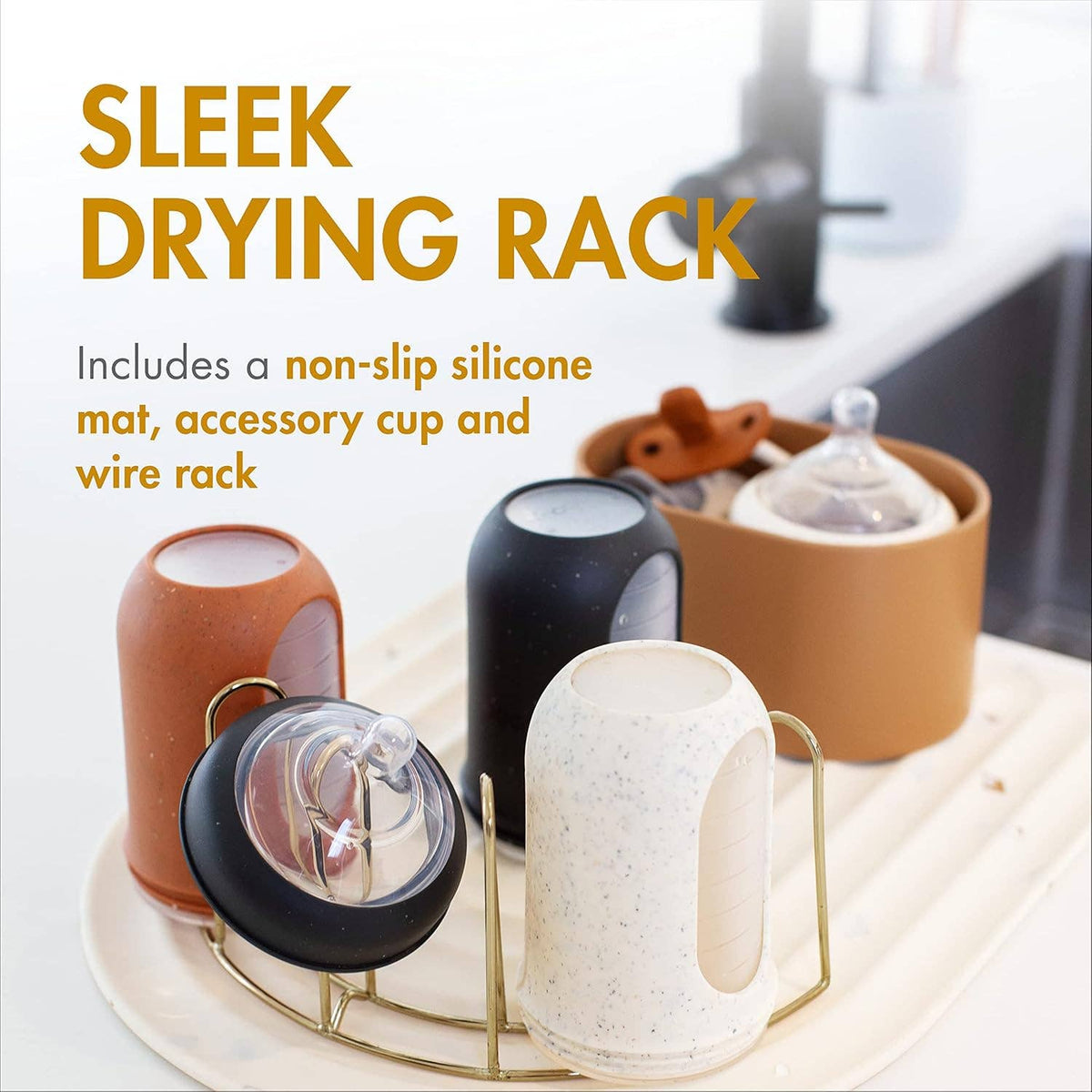 Boon Arc Silicone Drying Mat & Rack