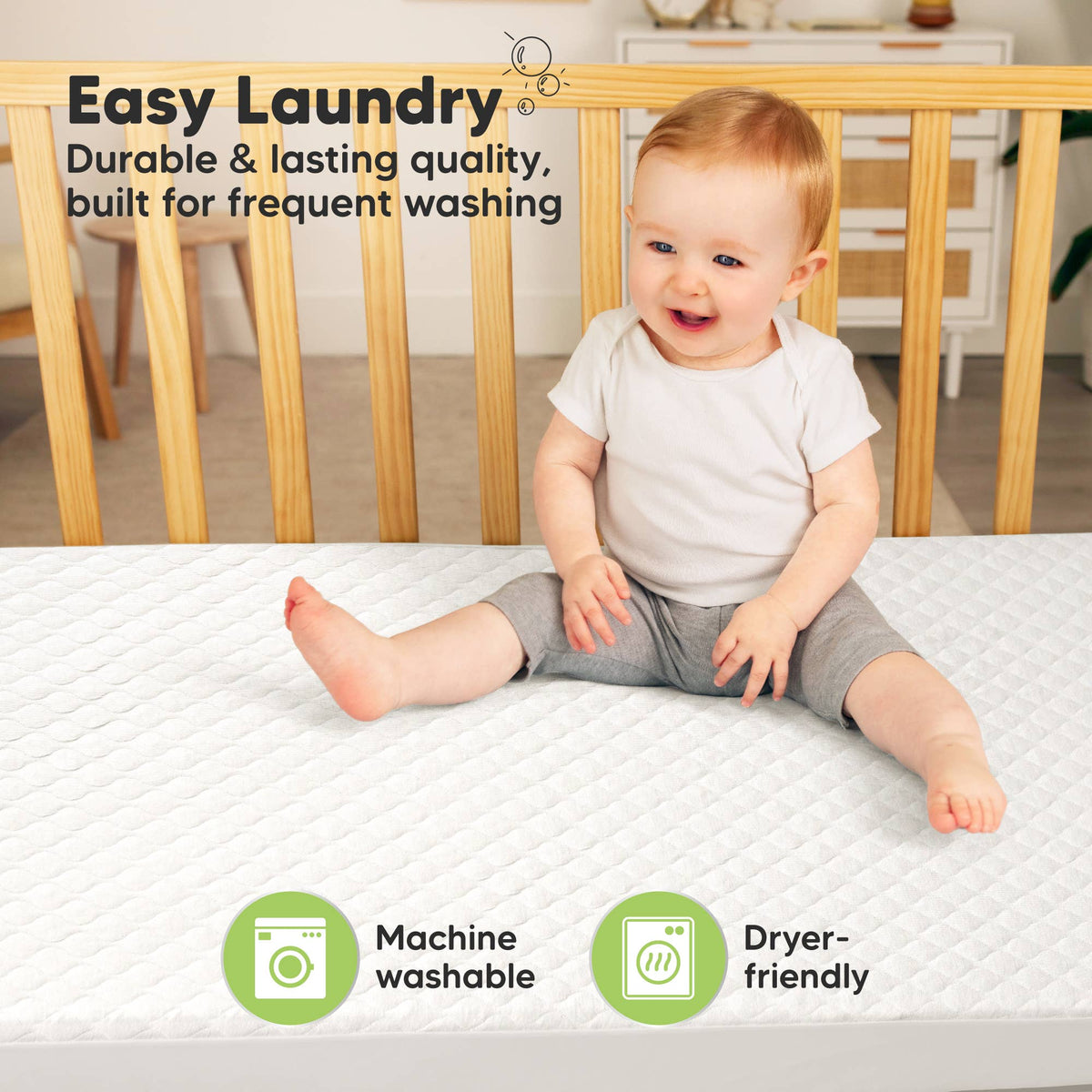 2-pk Mavy Protect+ Waterproof Crib Mattress Protector Cover