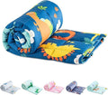 Sivio Cotton Weighted Blanket for Sleeping, 41"x60" 7 lbs, Blue Dinosaur
