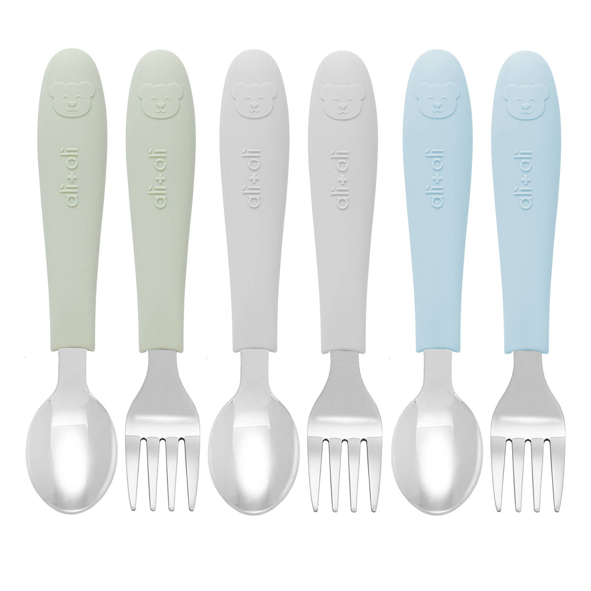 Ali+Oli (6pc) Toddler Utensils Set - Stainless Steel (Bears)