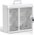 Lockable Medicine Cabinet with Key Lock, 6 Removable Organizer Trays