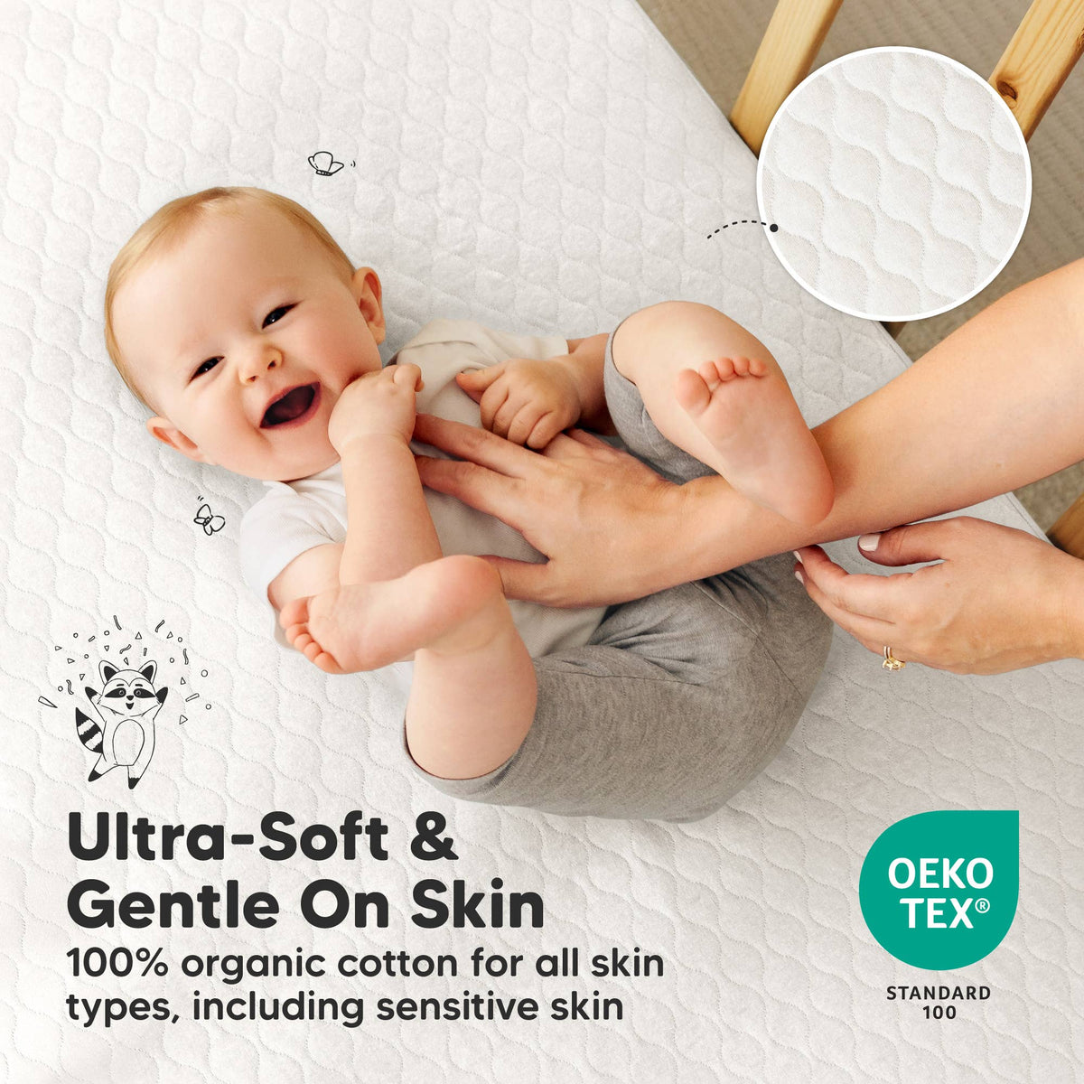 2-pk Mavy Protect+ Waterproof Crib Mattress Protector Cover