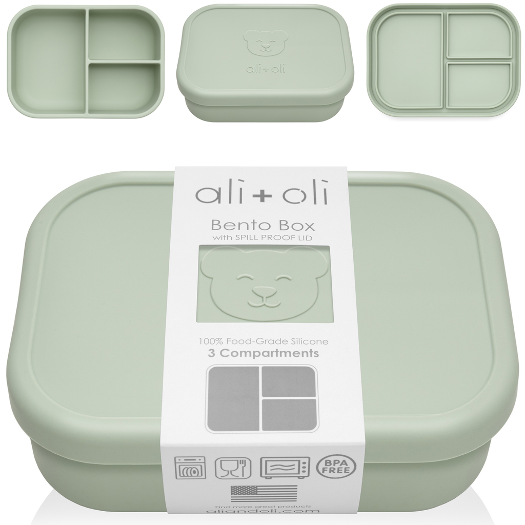 Ali+Oli Leakproof Silicone Bento Box (Pine) Back to School