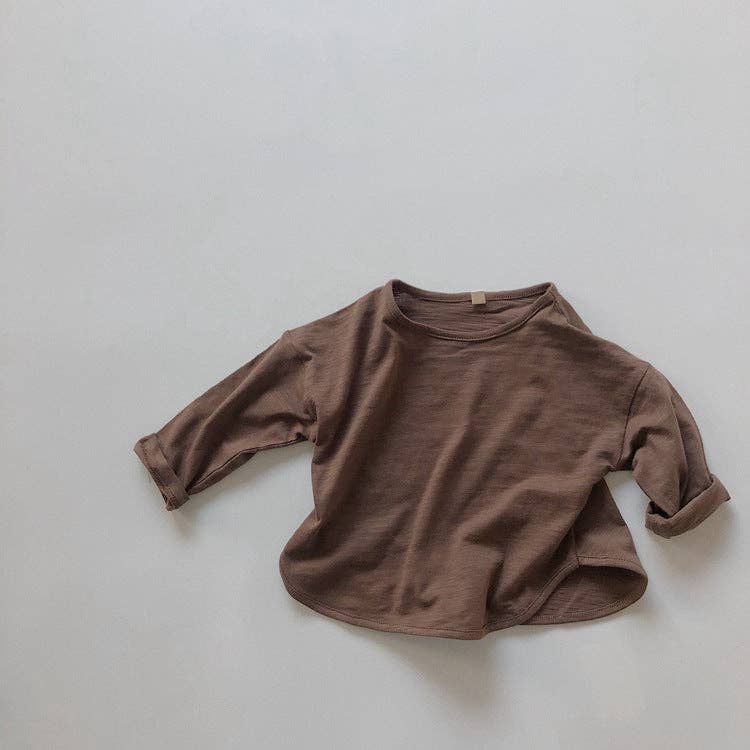 Children's Long Sleeve T-Shirt Retro Style Cotton Top