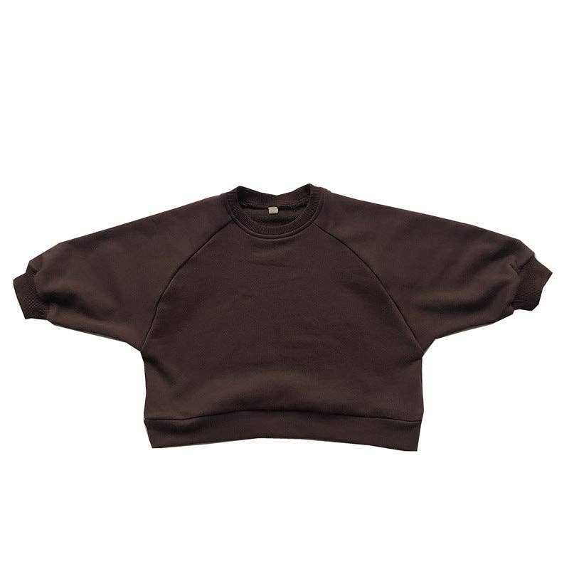 Cotton Kids Pullover Sweatshirt with Crew Neck and Long Sleeves