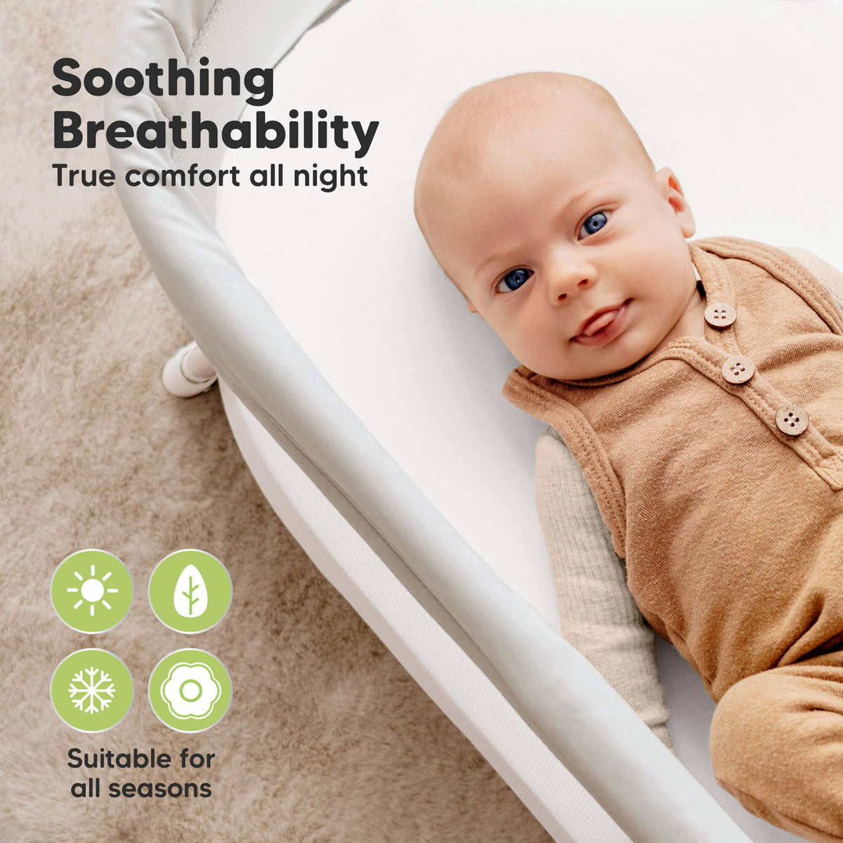 2pk Soothe Protect+ Waterproof Bassinet Sheets Girls, Boys