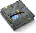 Weighted Blanket 10 lbs, Cooling Breathable Heavy Blanket for Sleep, Washable Glass Bead Weighted Throw, Soft Microfiber Fabric, Space Grey, 41" x 60"