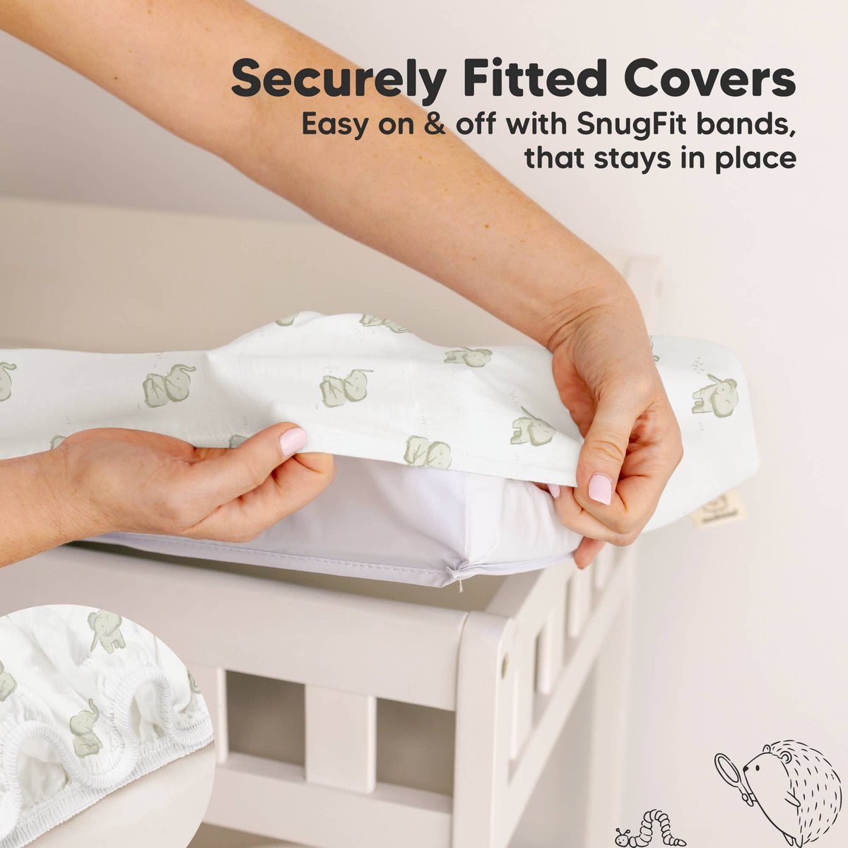 2-Pack Soothe Changing Pad Covers for Girl, Boy, 100% Cotton