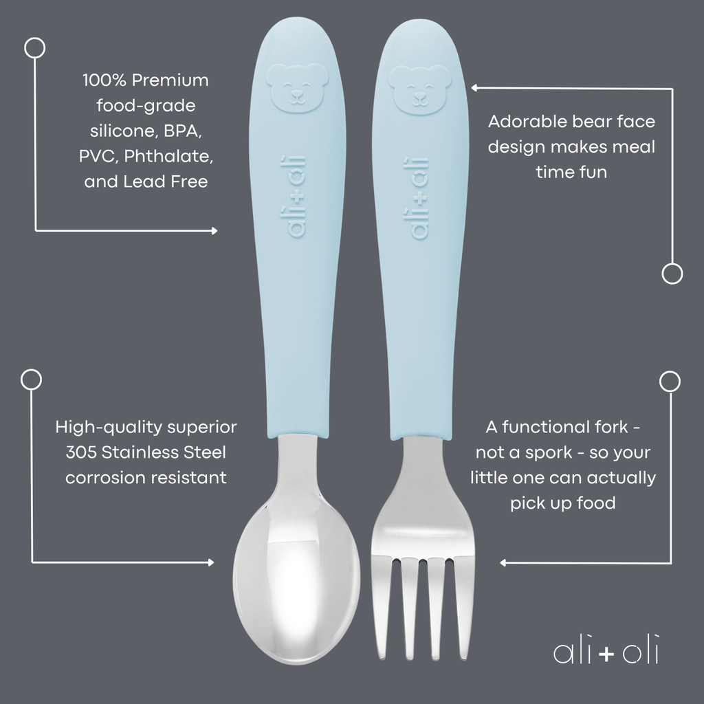 Ali+Oli (6pc) Toddler Utensils Set - Stainless Steel (Bears)