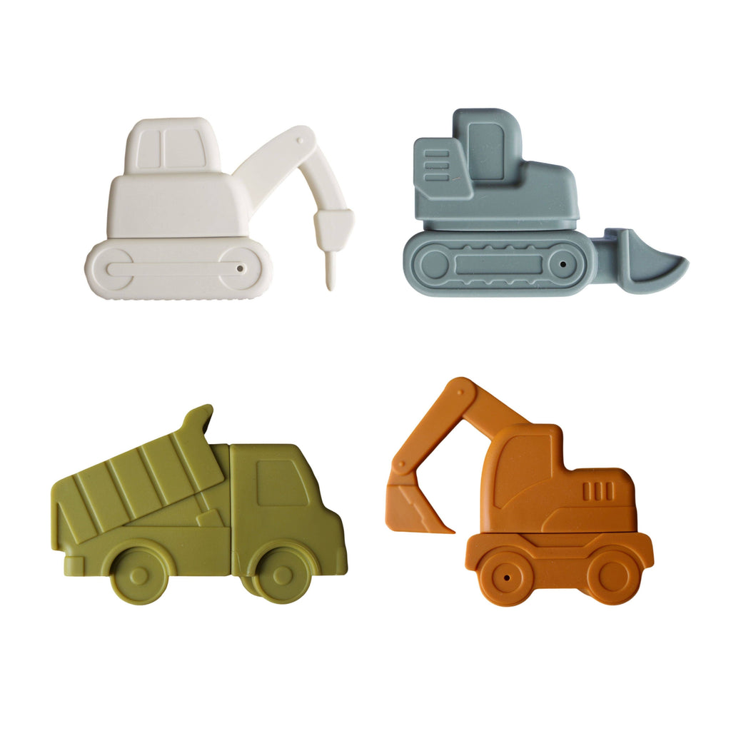 Construction Vehicle Mold Free Silicone Bath Toy Set 