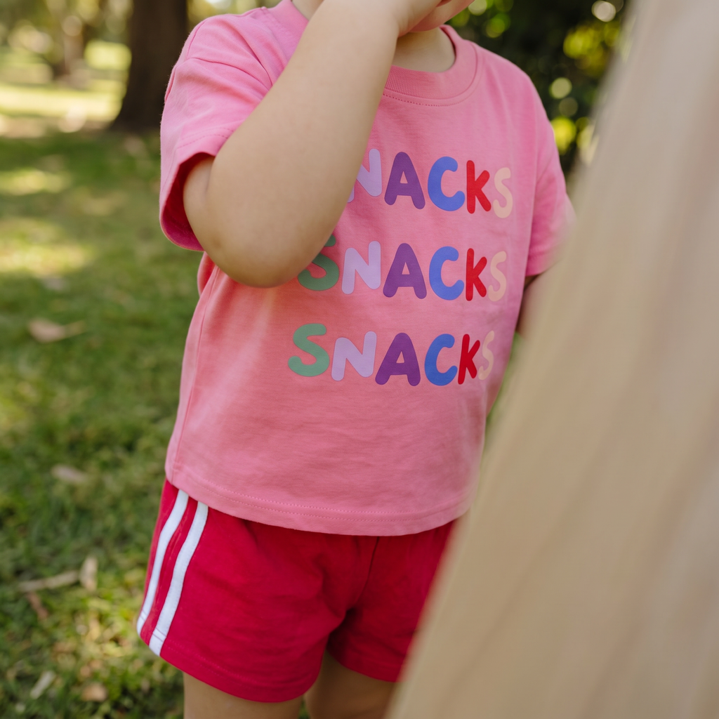 Organic Cotton Tee (Relaxed Fit) - Snacks, Snacks, Snacks