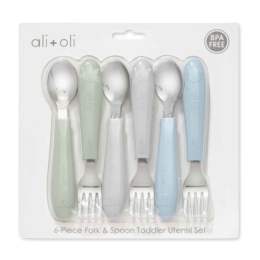 Ali+Oli (6pc) Toddler Utensils Set - Stainless Steel (Bears)