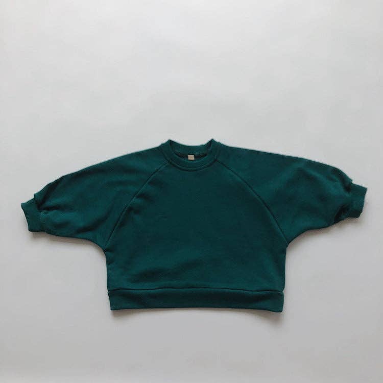 Cotton Kids Pullover Sweatshirt with Crew Neck and Long Sleeves