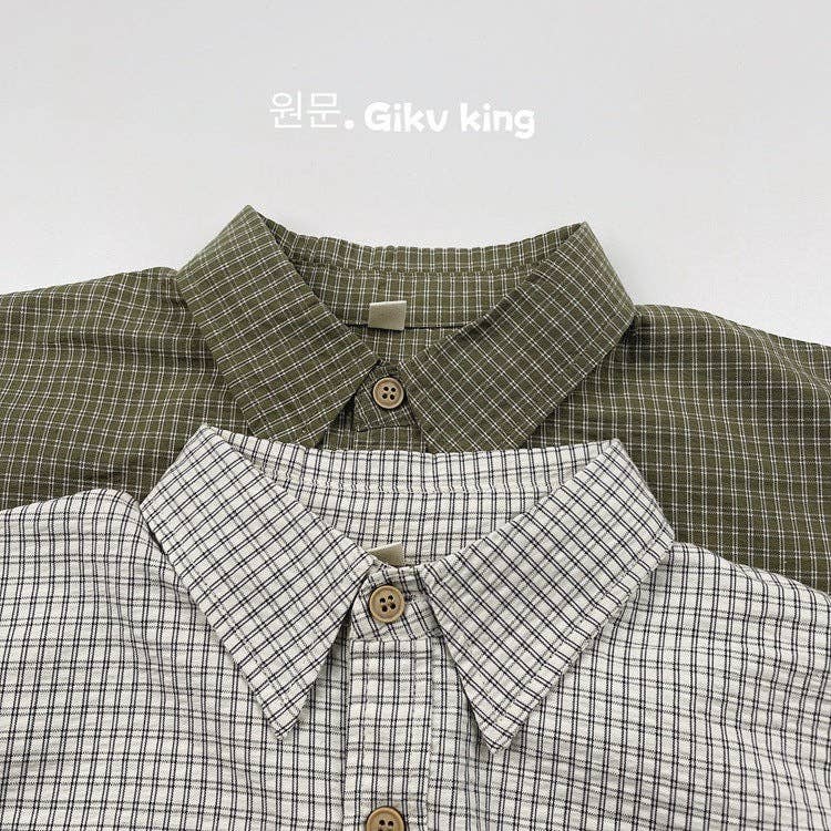 Retro Plaid Button-Up Shirt for Kids