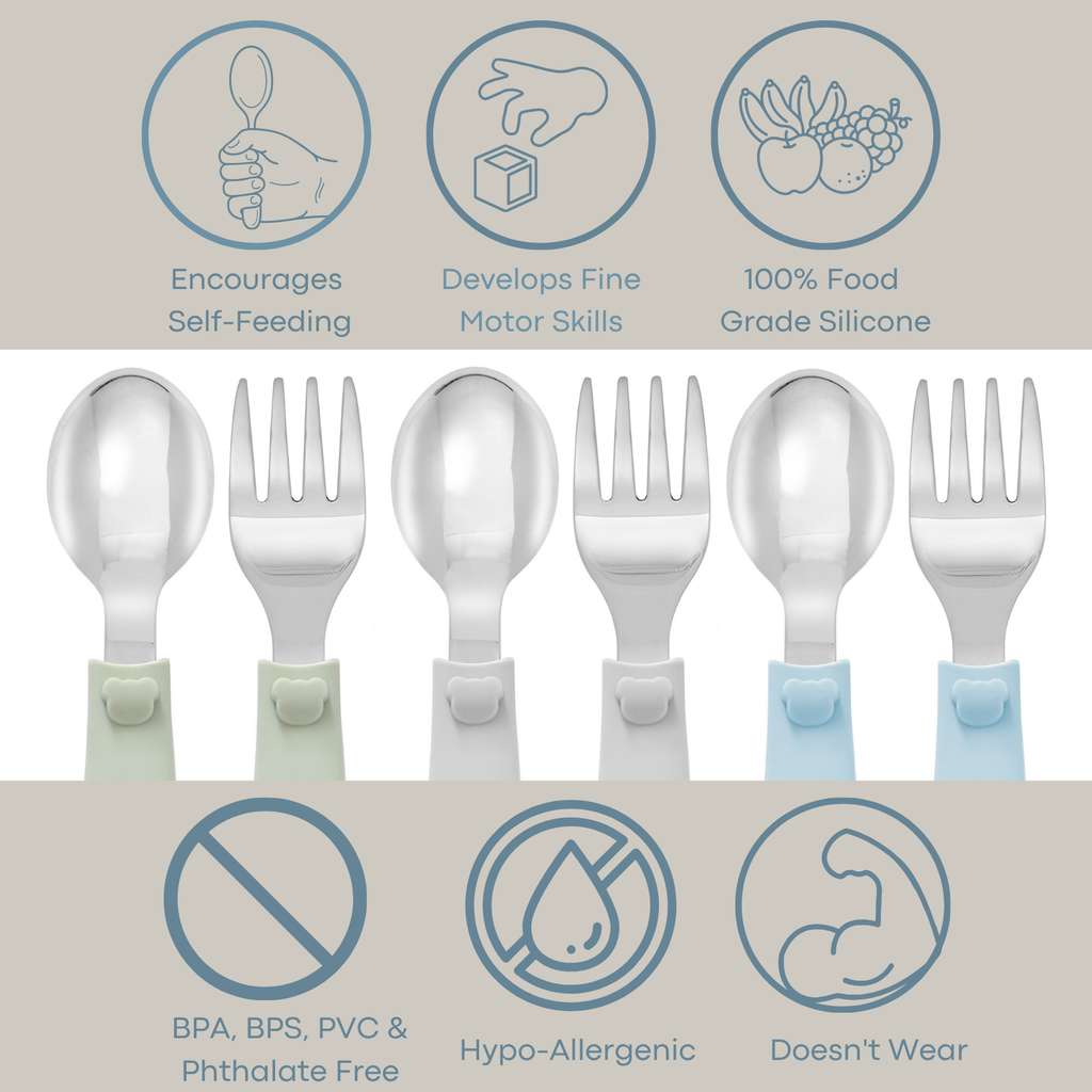Ali+Oli (6pc) Toddler Utensils Set - Stainless Steel (Bears)