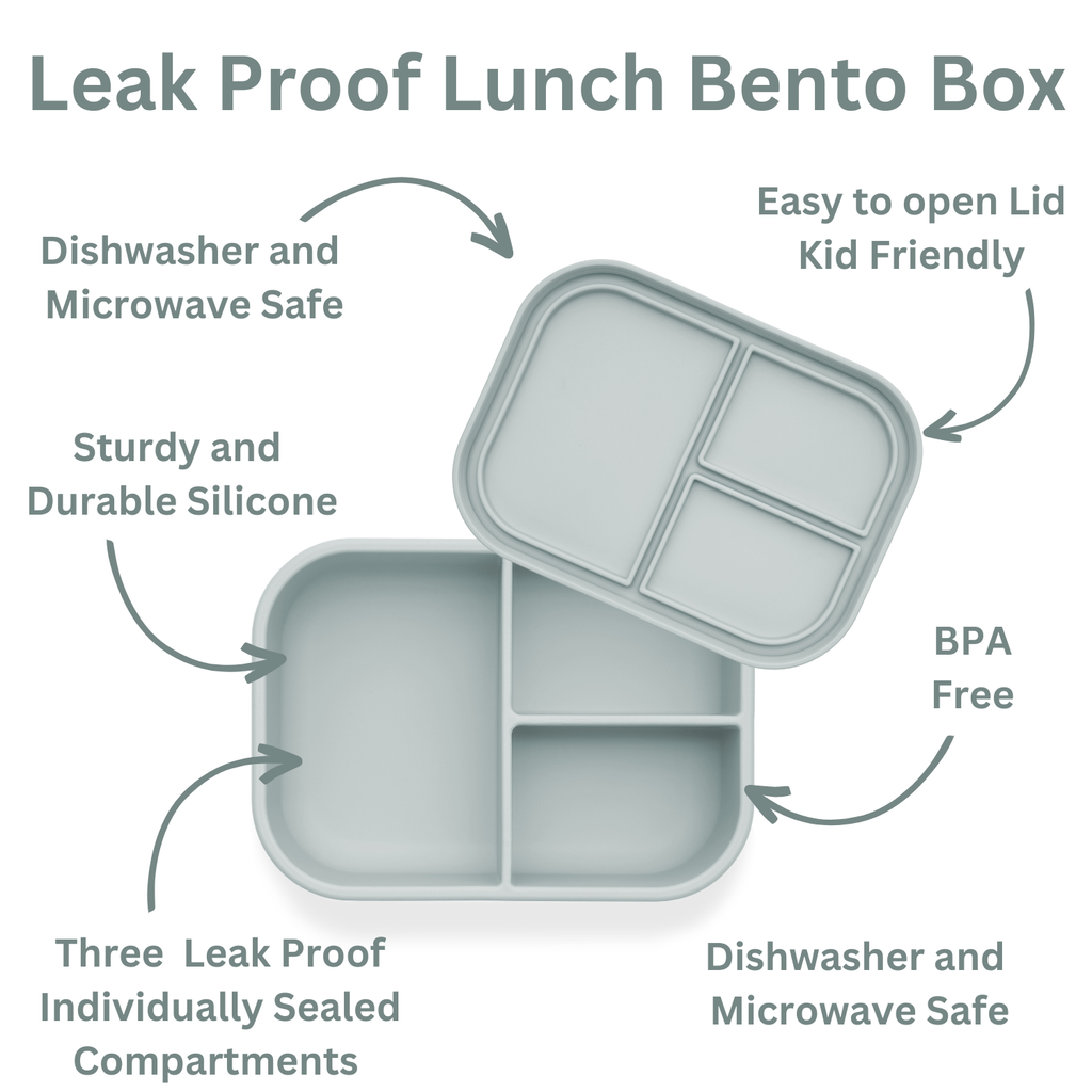 Ali+Oli Leakproof Silicone Bento Box (Blue) Back to School