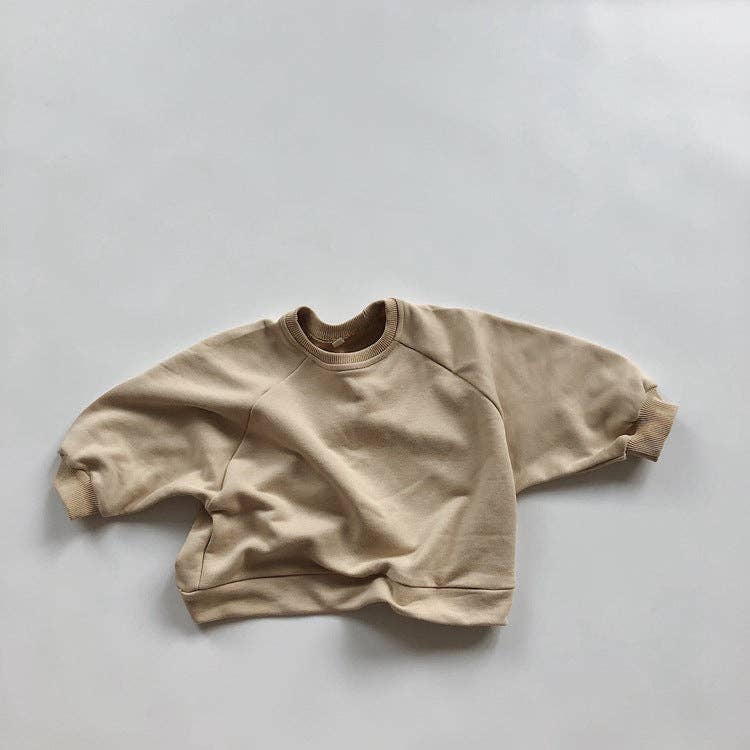 Cotton Kids Pullover Sweatshirt with Crew Neck and Long Sleeves